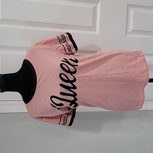 Womens On Fire Queen print Tshirt